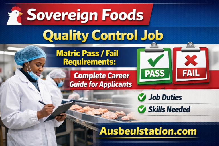 Sovereign Foods Quality Control Job Matric Pass Fail Requirements: Complete Career Guide for Applicants